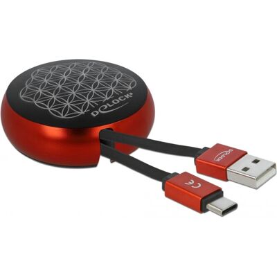 Cavo USB DeLOCK 85819 - 0,92m - Nero, Rosso - Dati e Carica Cavo USB DeLOCK 85819 - 0,92m - Nero, Rosso - Dati e Carica