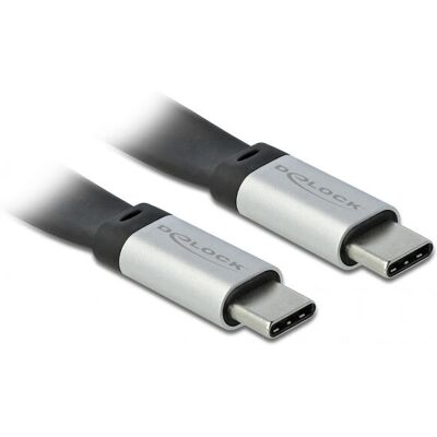 DeLOCK USB-C auf USB-C Kabel 0,22m - USB 3.2 Gen 2, Schwarz, Silber DeLOCK USB-C auf USB-C Kabel 0,22m - USB 3.2 Gen 2, Schwarz, Silber