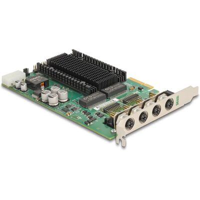 DeLock 86054 Netzwerkkarte - 4x M12 Gigabit Ethernet - Grün DeLock 86054 Netzwerkkarte - 4x M12 Gigabit Ethernet - Grün