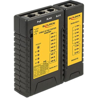 DeLOCK 86107 Netzwerkkabeltester - RJ45, RJ12, PoE DeLOCK 86107 Netzwerkkabeltester - RJ45, RJ12, PoE