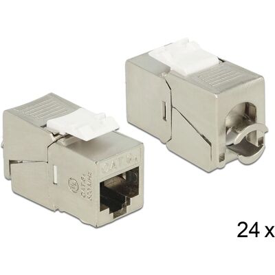 Delock RJ45/LSA Cat.6A - Netzmodul - Metallisch - Weiß Delock RJ45/LSA Cat.6A - Netzmodul - Metallisch - Weiß
