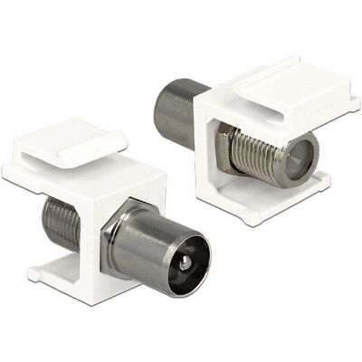 DeLOCK 86362 Koaxialstecker - F auf IEC weiblich, Weiß DeLOCK 86362 Koaxialstecker - F auf IEC weiblich, Weiß
