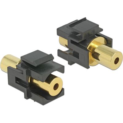Adaptateur audio DeLock 2x3.5mm - Prise Keystone 4 broches - Noir - Publicité Adaptateur audio DeLock 2x3.5mm - Prise Keystone 4 broches - Noir - Publicité