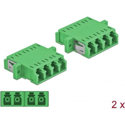 Conector de fibra óptica LC hembra a hembra verde DeLOCK - Pack de 2 - Conector de fibra Conector de fibra óptica LC hembra a hembra verde DeLOCK - Pack de 2 - Conector de fibra