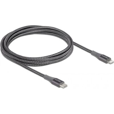 Delock Lightning-Kabel - 2m - Grau - Unterstützt Schnellladung Delock Lightning-Kabel - 2m - Grau - Unterstützt Schnellladung