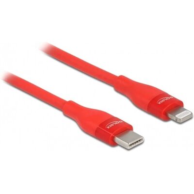 DeLock Lightning-Kabel - 0,5m - Rot - Power Delivery - MFi-Zertifiziert DeLock Lightning-Kabel - 0,5m - Rot - Power Delivery - MFi-Zertifiziert