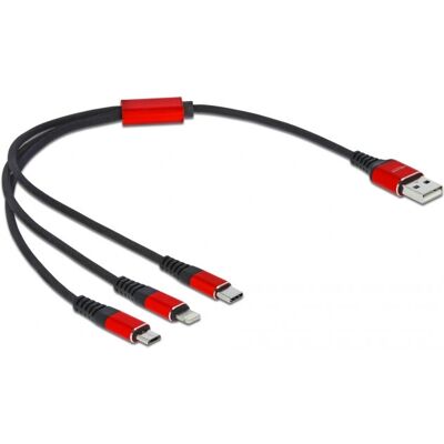 DeLOCK 86708 USB 2.0 0,3 m 3-in-1 Ladekabel - USB, Lightning, USB-C DeLOCK 86708 USB 2.0 0,3 m 3-in-1 Ladekabel - USB, Lightning, USB-C