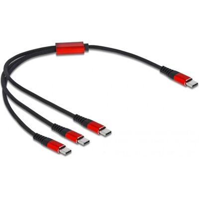 DeLOCK USB-Kabel 3-in-1 Schwarz-Rot - USB Typ-C Ladegerät DeLOCK USB-Kabel 3-in-1 Schwarz-Rot - USB Typ-C Ladegerät