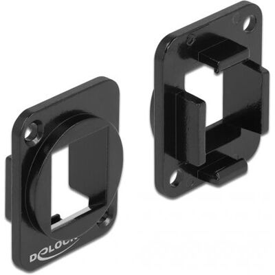 DeLock Keystone Halterung 1 Port für D-Typ Metall - Schwarz DeLock Keystone Halterung 1 Port für D-Typ Metall - Schwarz