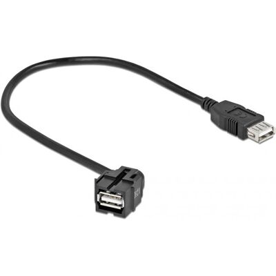 DeLock 86870 USB Keystone Modul - USB 2.0 A, schwarz, 30cm DeLock 86870 USB Keystone Modul - USB 2.0 A, schwarz, 30cm