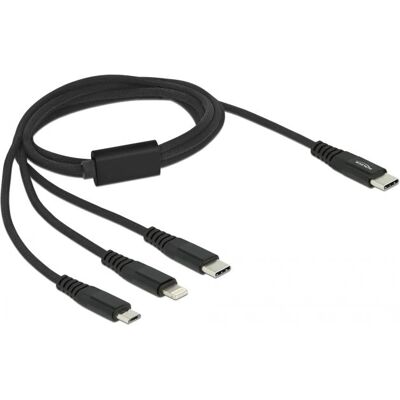 DeLock USB Ladekabel - 1m - Schwarz - USB Typ-C, Lightning, Micro USB DeLock USB Ladekabel - 1m - Schwarz - USB Typ-C, Lightning, Micro USB