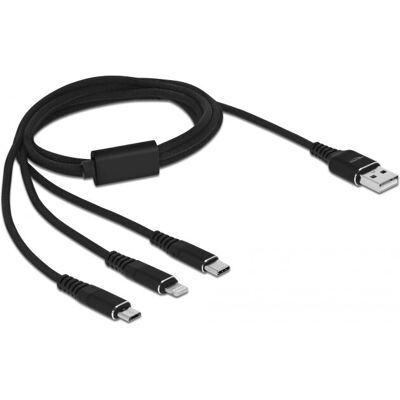 DeLOCK 87155 USB Kabel - 3-in-1 Lightning, Micro USB, USB-C - 1m DeLOCK 87155 USB Kabel - 3-in-1 Lightning, Micro USB, USB-C - 1m