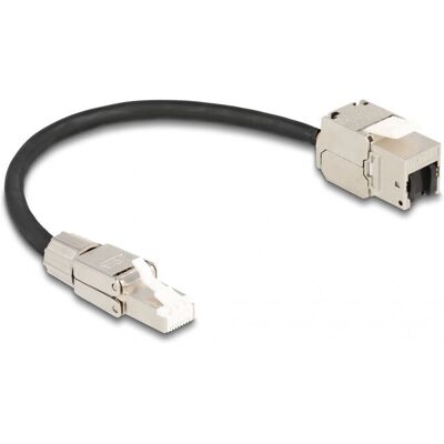 DeLOCK 87203 Netzwerkkabel - 0,25m - Cat6a S/FTP - Schwarz, Silber DeLOCK 87203 Netzwerkkabel - 0,25m - Cat6a S/FTP - Schwarz, Silber
