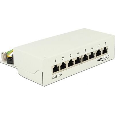 DeLOCK 87289 Wandbeugel Patch Panel - 8 Poorten Cat.6A DeLOCK 87289 Wandbeugel Patch Panel - 8 Poorten Cat.6A