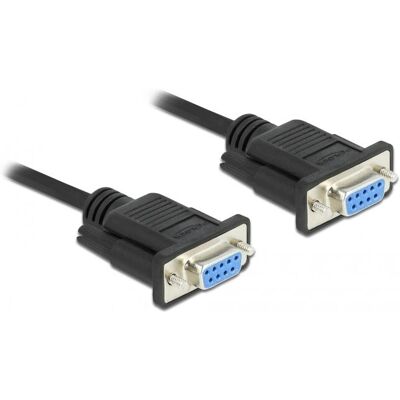DeLock 87308 Seriell Kabel - Schwarz, 0,5 m, RS-232, Nullmodem DeLock 87308 Seriell Kabel - Schwarz, 0,5 m, RS-232, Nullmodem