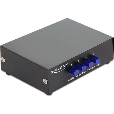 DeLOCK Serienschalter - Manuell Audio/Video 4-Port - Schwarz DeLOCK Serienschalter - Manuell Audio/Video 4-Port - Schwarz