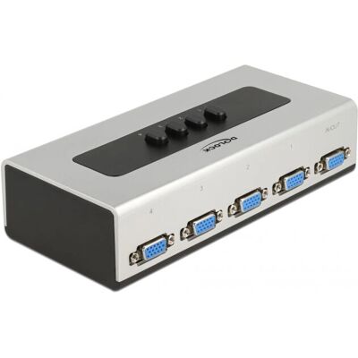 DeLock Umschalter VGA 4 Port - Manuell - 1920x1080 Unterstützung DeLock Umschalter VGA 4 Port - Manuell - 1920x1080 Unterstützung
