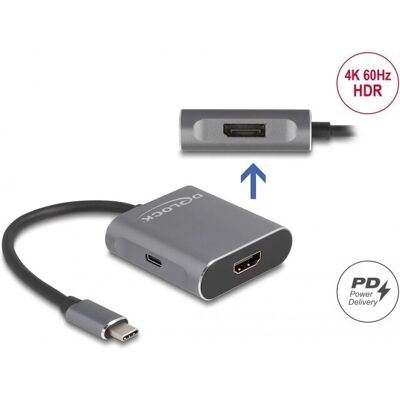 Divizor video HDMI/DisplayPort DeLock - 100W USB-C Divizor video HDMI/DisplayPort DeLock - 100W USB-C