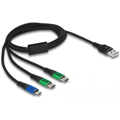 Delock USB-Kabel - 1m - Schwarz - Unterstützt Micro-USB-B und USB Typ-C Delock USB-Kabel - 1m - Schwarz - Unterstützt Micro-USB-B und USB Typ-C