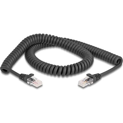 DeLOCK 87993 Nätverkskabel - Spiral Cat5e 2m Svart DeLOCK 87993 Nätverkskabel - Spiral Cat5e 2m Svart