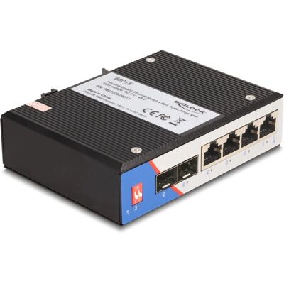 DeLock Industrie Netzwerkswitch - 4 Port Gigabit Ethernet, Schwarz DeLock Industrie Netzwerkswitch - 4 Port Gigabit Ethernet, Schwarz