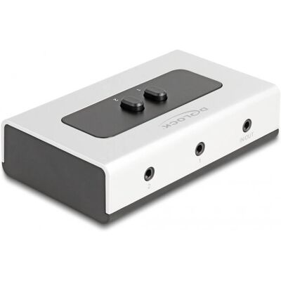 Interrupteur audio DeLOCK 88061 - Bidirectionnel manuel 3,5 mm - Noir, gris - Publicité Interrupteur audio DeLOCK 88061 - Bidirectionnel manuel 3,5 mm - Noir, gris - Publicité