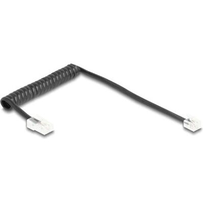DeLOCK 88442 Flexibles Spiral-Telefonkabel - 1m, Schwarz DeLOCK 88442 Flexibles Spiral-Telefonkabel - 1m, Schwarz