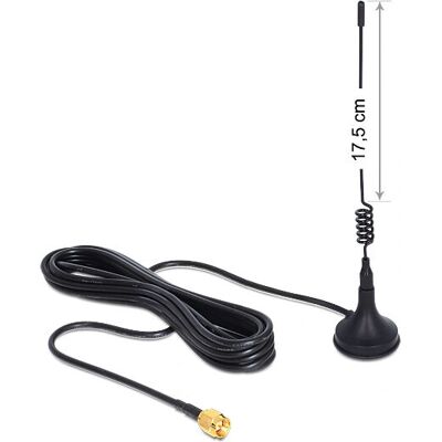 Antena GSM / UMTS DeLOCK 88879 - Omnidireccional, 3 dBi, Negro Antena GSM / UMTS DeLOCK 88879 - Omnidireccional, 3 dBi, Negro