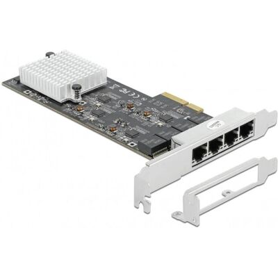 Tarjeta de red DeLock 89192 - 4x 2,5Gbps, PCIe x4, Negro/Plateado Tarjeta de red DeLock 89192 - 4x 2,5Gbps, PCIe x4, Negro/Plateado