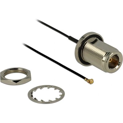 Cavo coassiale RF DeLOCK 0,13m N/MHF U.FL - Nero Cavo coassiale RF DeLOCK 0,13m N/MHF U.FL - Nero