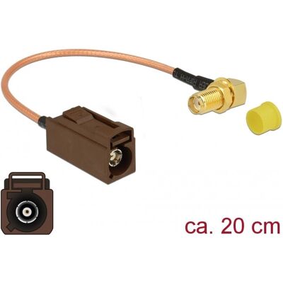 DeLOCK 89684 Koaxialkabel - 20cm, Schwarz, SMA, Fakra F DeLOCK 89684 Koaxialkabel - 20cm, Schwarz, SMA, Fakra F