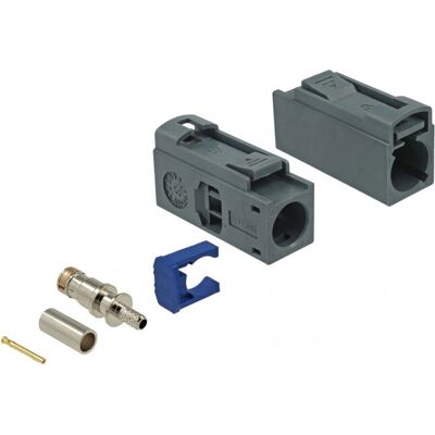 DeLOCK 89691 Koaxialstecker - 25 mm, FAKRA G weiblich, blau-grau DeLOCK 89691 Koaxialstecker - 25 mm, FAKRA G weiblich, blau-grau