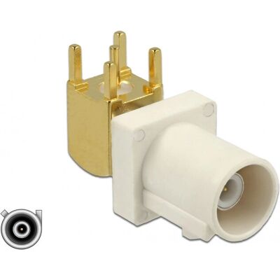 DeLOCK 89773 Koaxialstecker - 90° PCB - Weiß DeLOCK 89773 Koaxialstecker - 90° PCB - Weiß