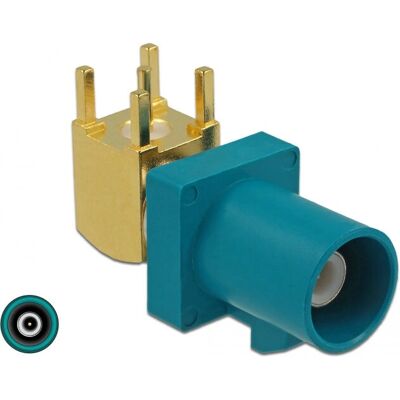 DeLOCK FAKRA C Stecker 90° PCB Signalblau - Koaxialstecker DeLOCK FAKRA C Stecker 90° PCB Signalblau - Koaxialstecker