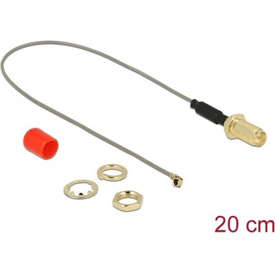 DeLOCK 89831 Koaxialkabel - 20 cm - Grau - RP-SMA - 50 Ohm - Koaxial - Antenne DeLOCK 89831 Koaxialkabel - 20 cm - Grau - RP-SMA - 50 Ohm - Koaxial - Antenne