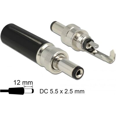 Conector de cable DeLOCK 89916 - Negro, Acero Inoxidable - Tipo: DC Conector de cable DeLOCK 89916 - Negro, Acero Inoxidable - Tipo: DC