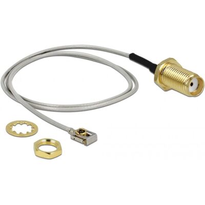 DeLOCK 89930 Koaxialkabel - 20cm - Stoßfest & spritzwassergeschützt - Schwarz/Grau DeLOCK 89930 Koaxialkabel - 20cm - Stoßfest & spritzwassergeschützt - Schwarz/Grau