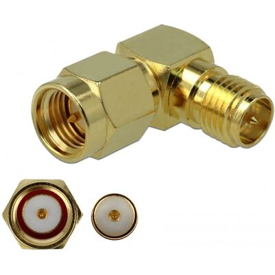 DeLOCK 89967 Adattatore SMA a RP-SMA angolare a 90° - Connettore coassiale DeLOCK 89967 Adattatore SMA a RP-SMA angolare a 90° - Connettore coassiale