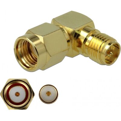Delock - Adattatore Antenna - RP-SMA Angolare - 50 Ohm - RF Coassiale - Rettilineo & Angolo - 89968 Delock - Adattatore Antenna - RP-SMA Angolare - 50 Ohm - RF Coassiale - Rettilineo & Angolo - 89968