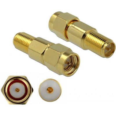Adattatore coassiale SMA a RP-SMA DeLOCK - Oro Adattatore coassiale SMA a RP-SMA DeLOCK - Oro
