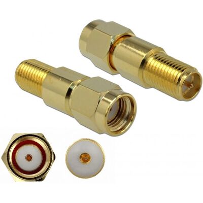 Adattatore connettore coassiale DeLOCK 89993 - Alta frequenza, placcato oro, 50 ohm Adattatore connettore coassiale DeLOCK 89993 - Alta frequenza, placcato oro, 50 ohm