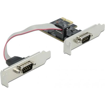 Tarjeta PCI Express Delock a 2 x RS-232 - Negro - Adaptador de interfaz Tarjeta PCI Express Delock a 2 x RS-232 - Negro - Adaptador de interfaz