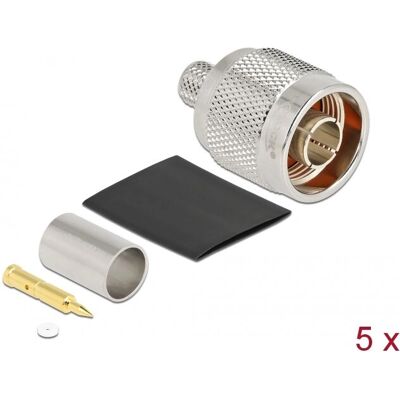 DeLOCK Connecteur N à Sertir, 5 pcs, 50Ω - Connecteur coaxial DeLOCK Connecteur N à Sertir, 5 pcs, 50Ω - Connecteur coaxial