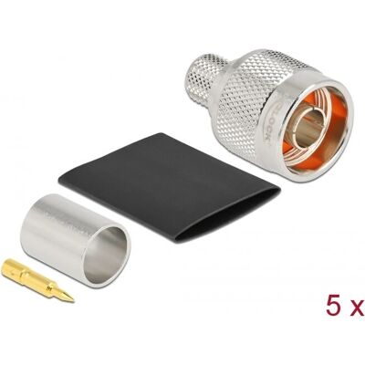 DeLock N-typ koaxialkontakt - 5 st - 50Ω DeLock N-typ koaxialkontakt - 5 st - 50Ω