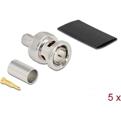 Connecteur BNC DeLOCK 75Ω - Coaxial, Crimp, 5 pcs. Connecteur BNC DeLOCK 75Ω - Coaxial, Crimp, 5 pcs.
