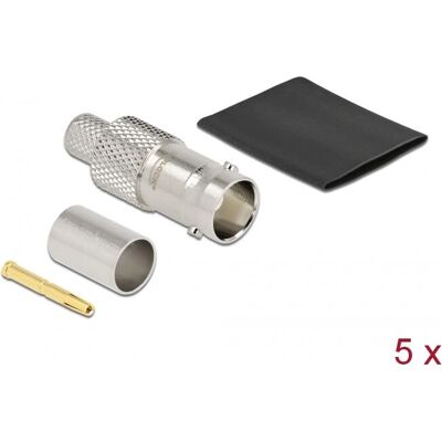 Connecteur coaxial femelle BNC DeLOCK pour RG-6 - 75 Ohm Connecteur coaxial femelle BNC DeLOCK pour RG-6 - 75 Ohm