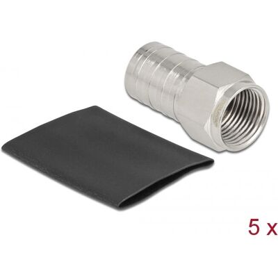 DeLock Connecteur coaxial F - 5 pièces, Argent DeLock Connecteur coaxial F - 5 pièces, Argent