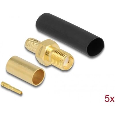 DeLock SMA Koaxialstecker - 50 Ω - Silber, Gelb - Hochfrequenztechnik DeLock SMA Koaxialstecker - 50 Ω - Silber, Gelb - Hochfrequenztechnik