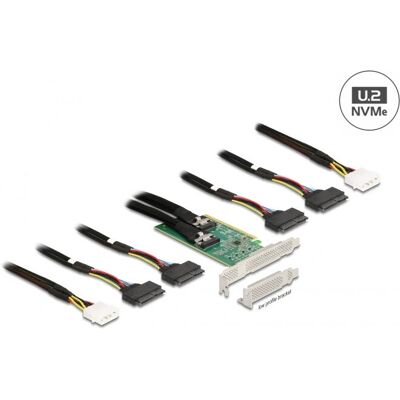 DeLOCK 90077 PCIe x16 to 4x SFF-8639 NVMe Low Profile Adapter - Interface Cards DeLOCK 90077 PCIe x16 to 4x SFF-8639 NVMe Low Profile Adapter - Interface Cards
