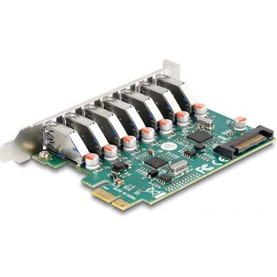 DeLOCK 90104 adaptor PCIe x1 USB 3.2 Gen 1 - 7 porturi externe DeLOCK 90104 adaptor PCIe x1 USB 3.2 Gen 1 - 7 porturi externe